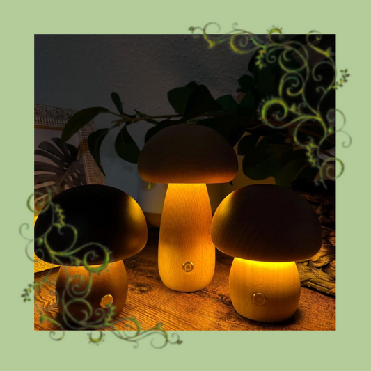 Wooden Mushroom Light